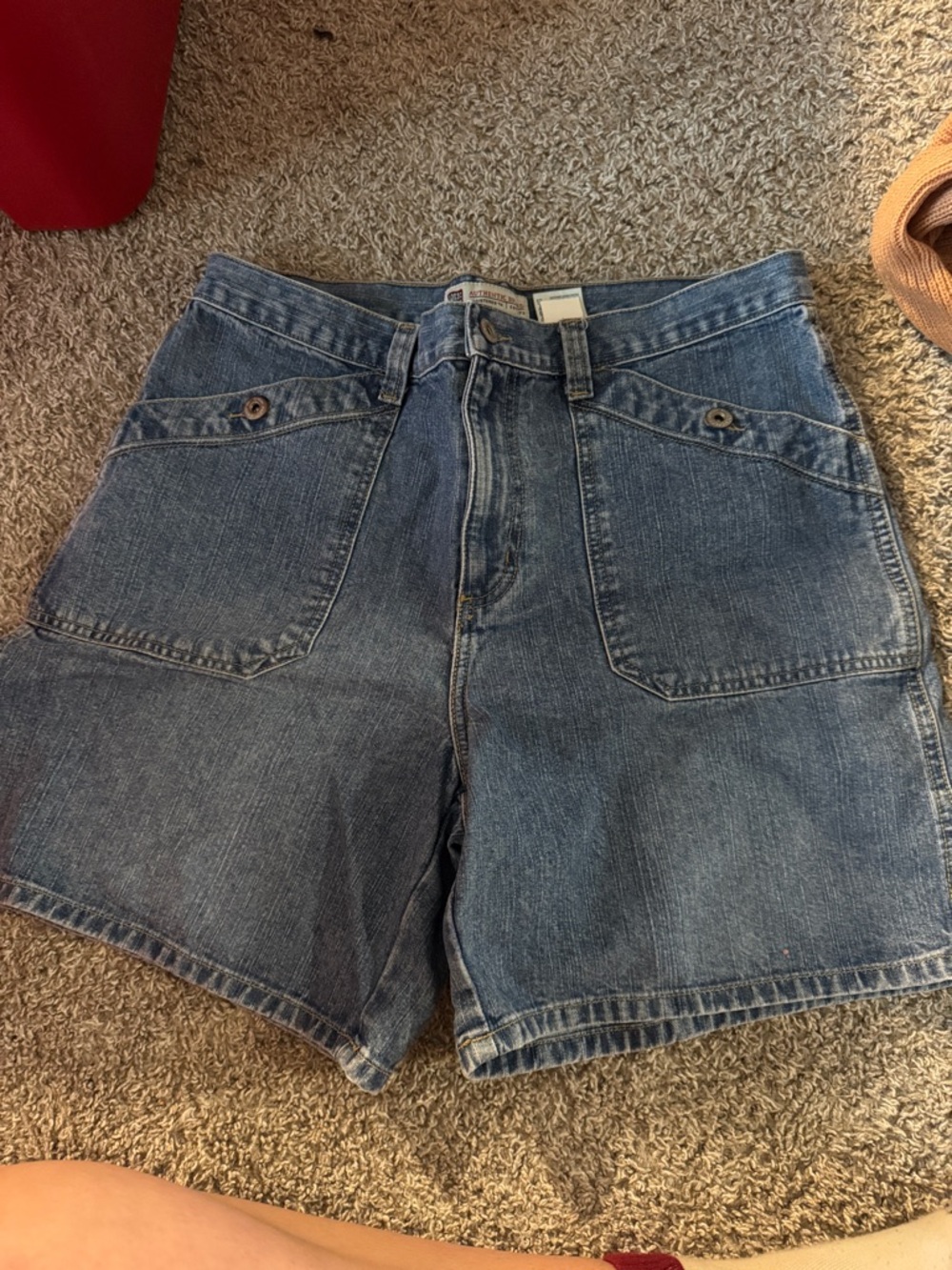 Faded Glory Classic Blue Denim Shorts with Front Patch Pockets